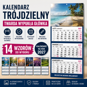 TRÓJDZIELNY 2027, ROŹNE WZORY, ŚCIENNY WYPUKŁA GŁÓWKA KTN2027 