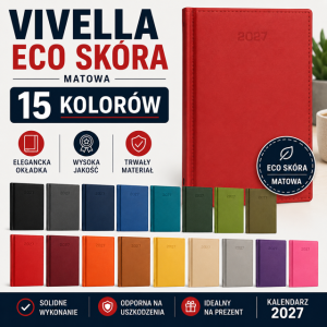 A4 TYGODNIOWY VIVELLA 2027 RÓŻNE KOLORY 