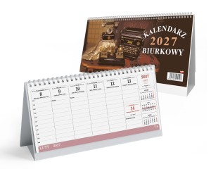 KALENDARZ BIURKOWY 2027 DUŻY  POZIOMY " MASZYNA DUŻY "