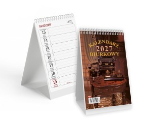 KALENDARZ BIURKOWY 2027 PIRAMIDKA PIONOWA MASZYNA