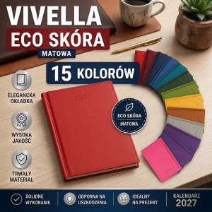 A4 TYGODNIOWY VIVELLA   + NOTES 2027, RÓŻNE KOLORY  (1)